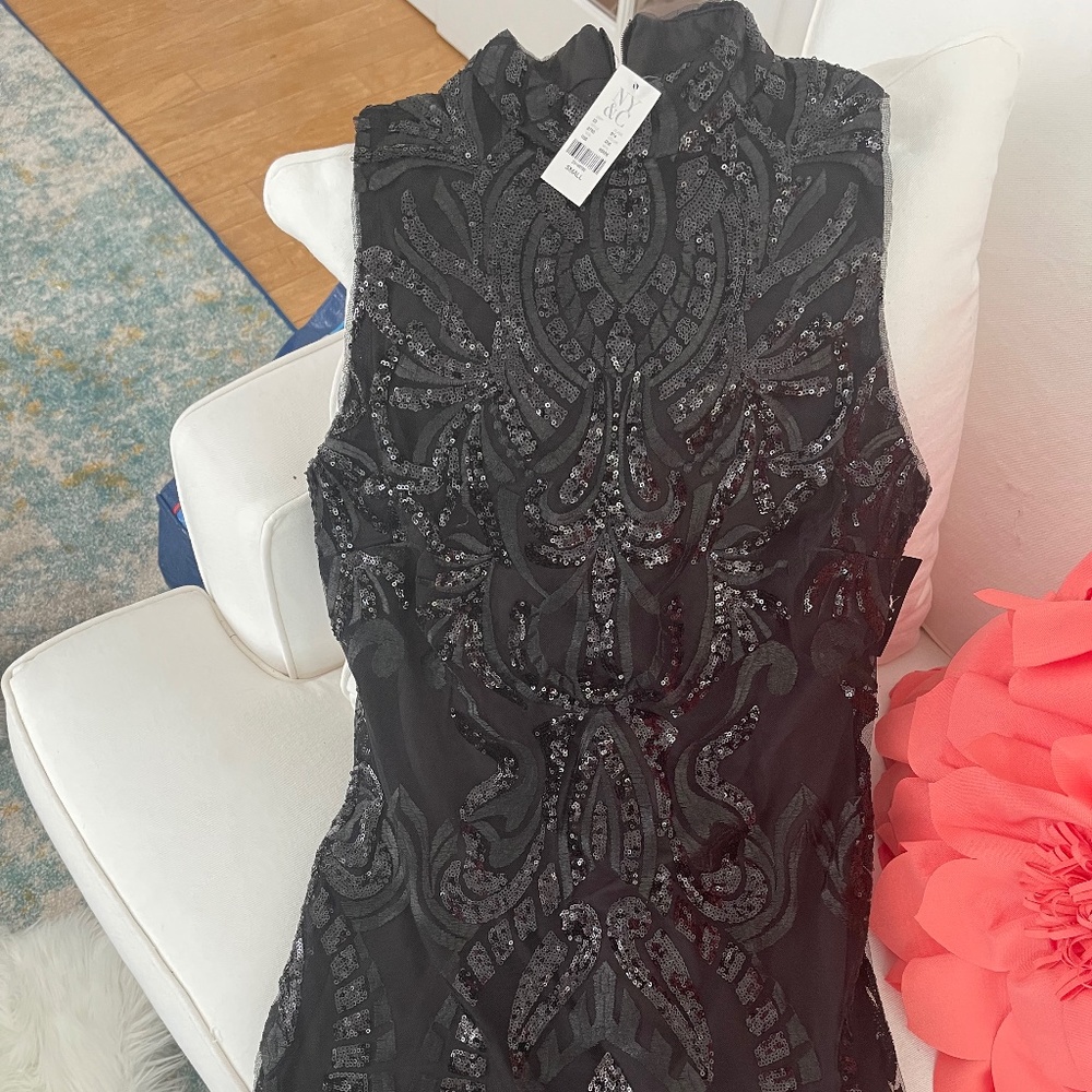 Sexy black sequin dress
